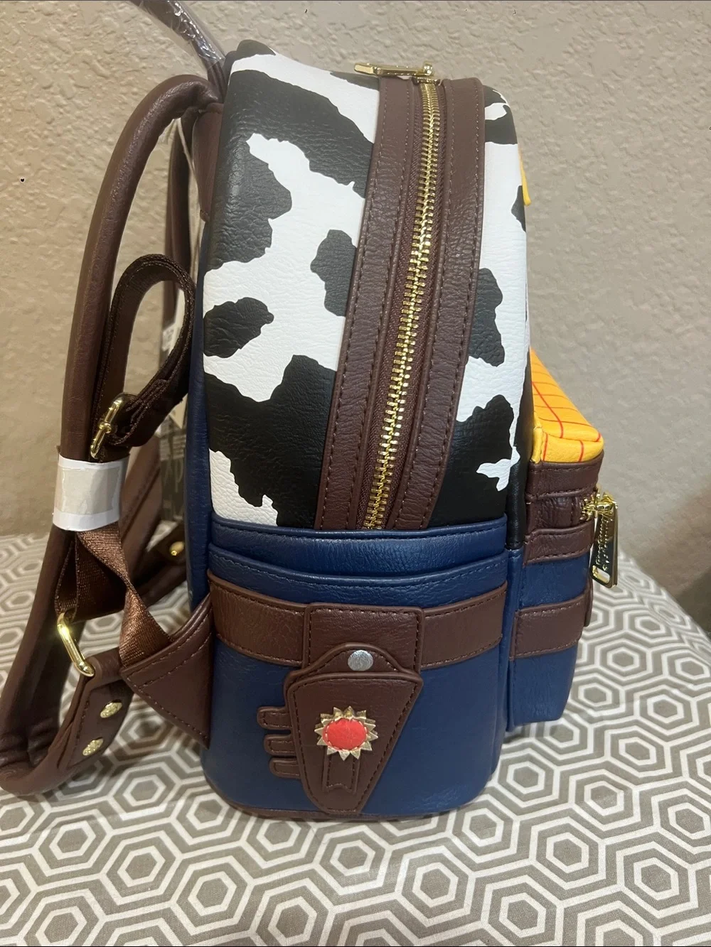 Loungefly Pixar Woody-Inspired Mini Backpack - Yellow, Brown, Blue, White, Black